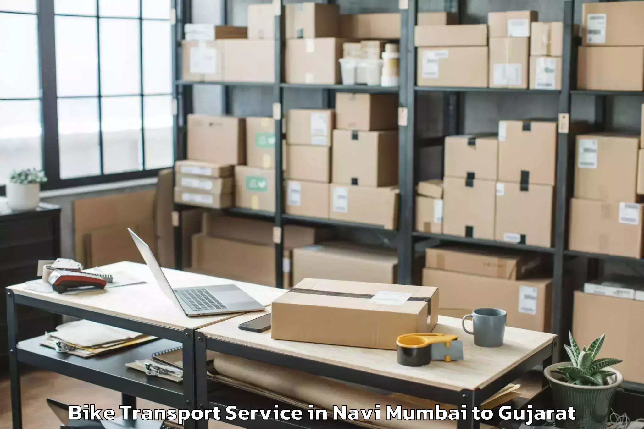 Hassle-Free Navi Mumbai to Bagasra Bike Transport